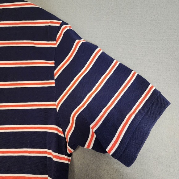 Ralph Lauren Plolo Shirt Mens XL Blue with Pink Stripe Short Sleeve Vintage - Picture 14 of 16